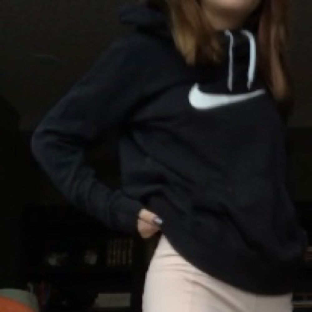 Nike turtle neck hoodie in black